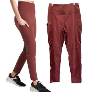 ATHLETA Trekkie Hybrid Crop Tight Pants High Rise Leggings Cognac Brown Size 4
